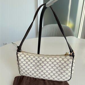 Celine triomphe monogram baguette bag vintage white